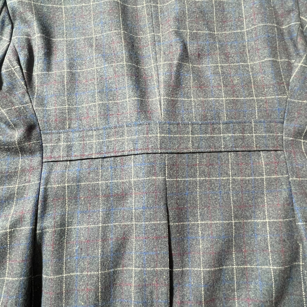 Silver Silk Plaid Blazer‎ Preppy Academia - Fits Smaller See Measurements - Picture 6 of 13